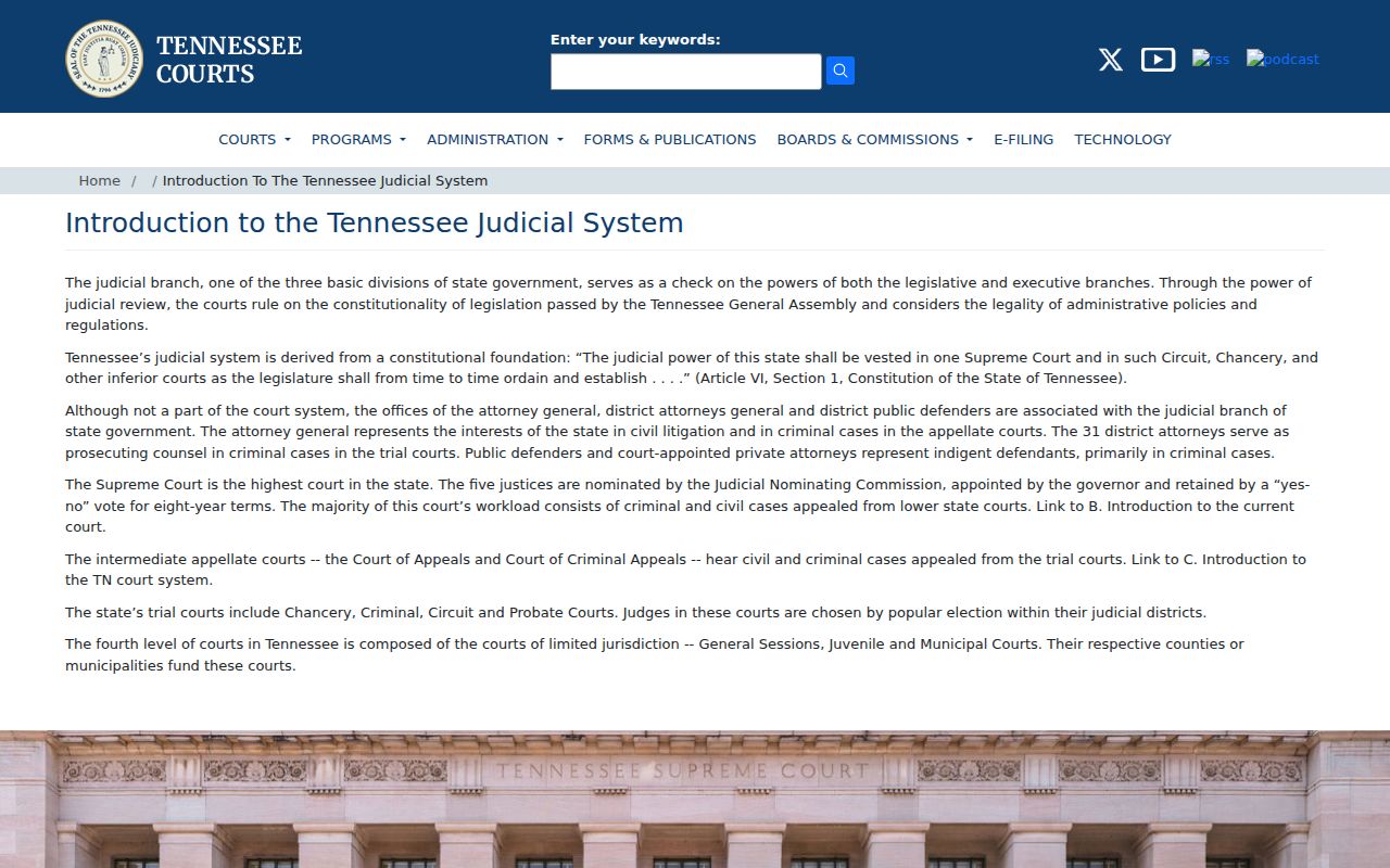 Trousdale County criminal court docket hierarchy in Tennessee