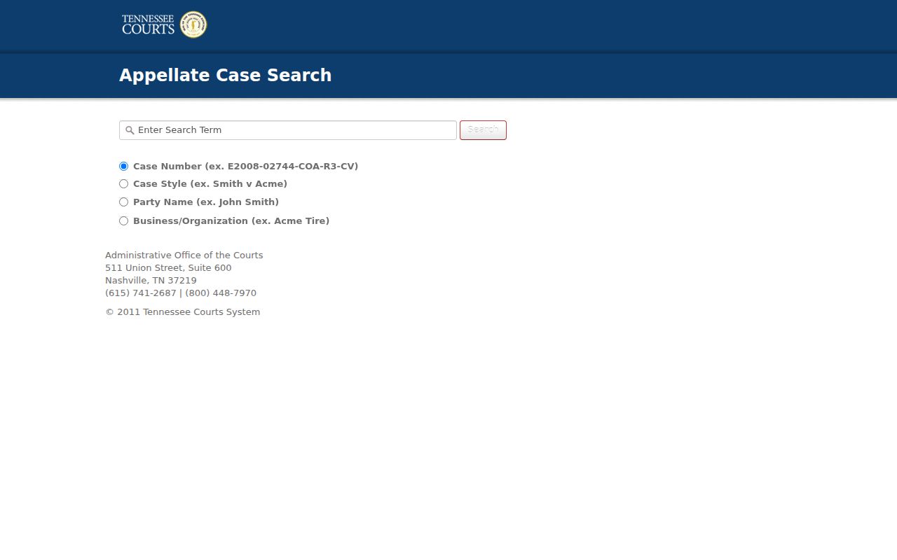 Trousdale County case search fields in Tennessee appellate Public Case History
