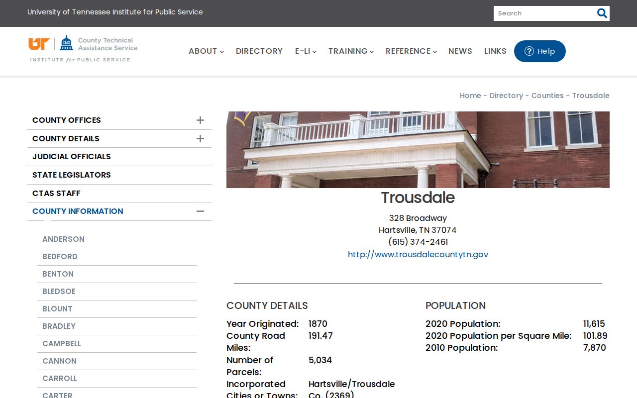 Trousdale County traffic court records and consolidated government profile