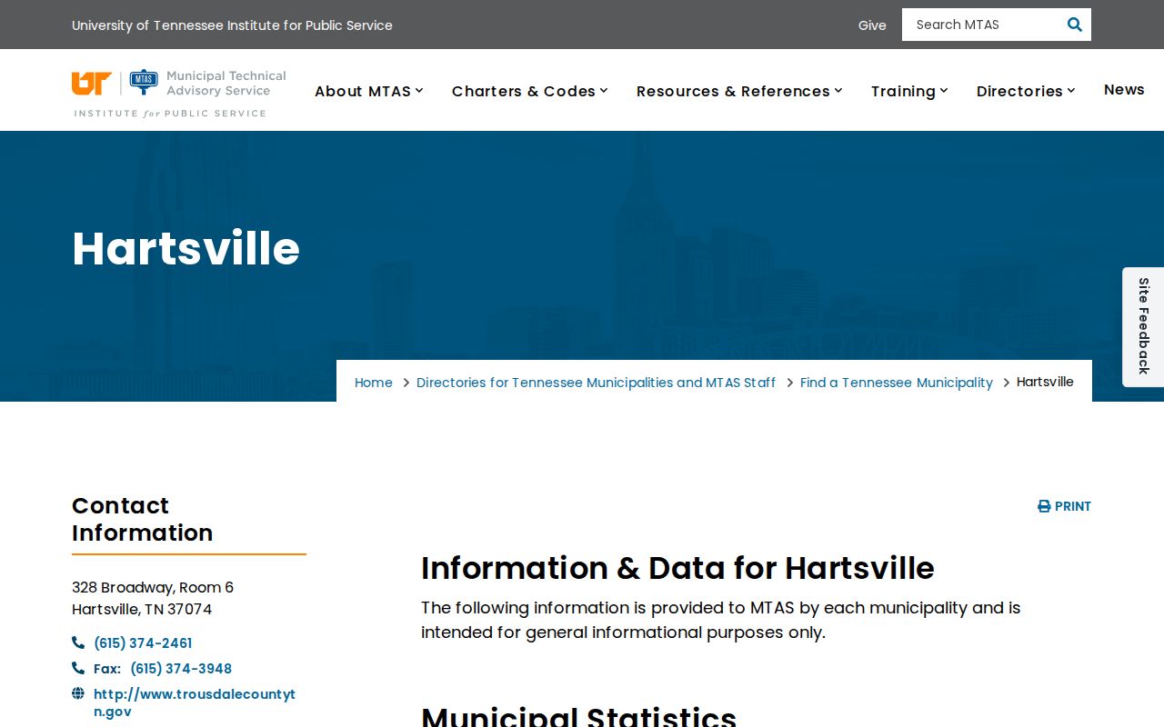 Hartsville/Trousdale County court docket consolidated municipal profile